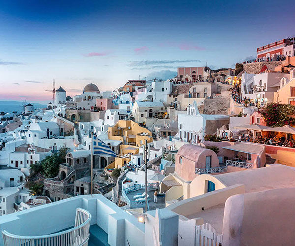 roofs and typical houses in Santorini