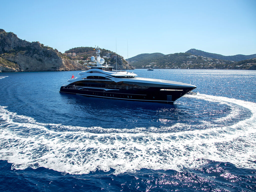 Luxury yacht on the water