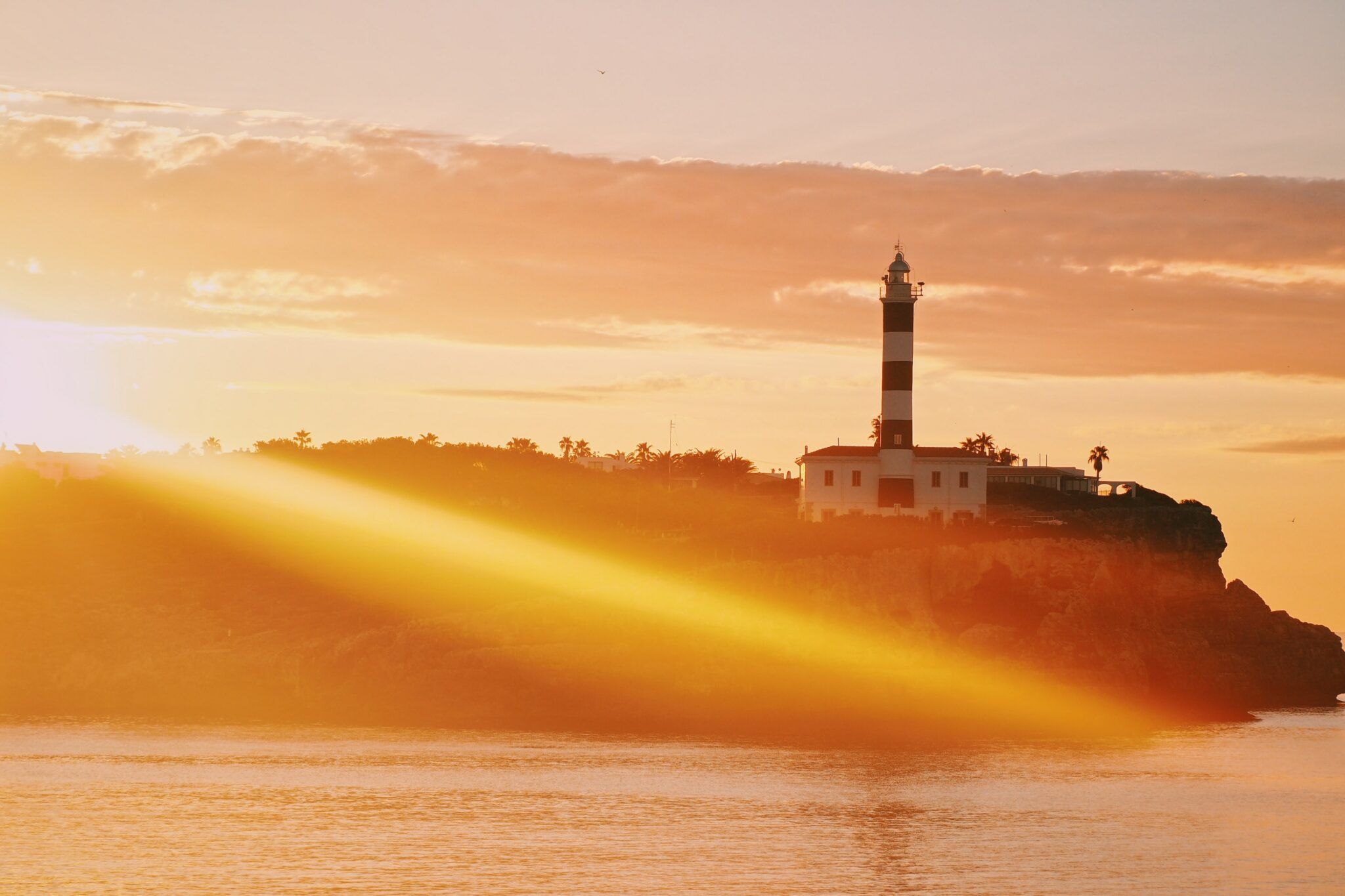 sunset at Portocolom lighthouse