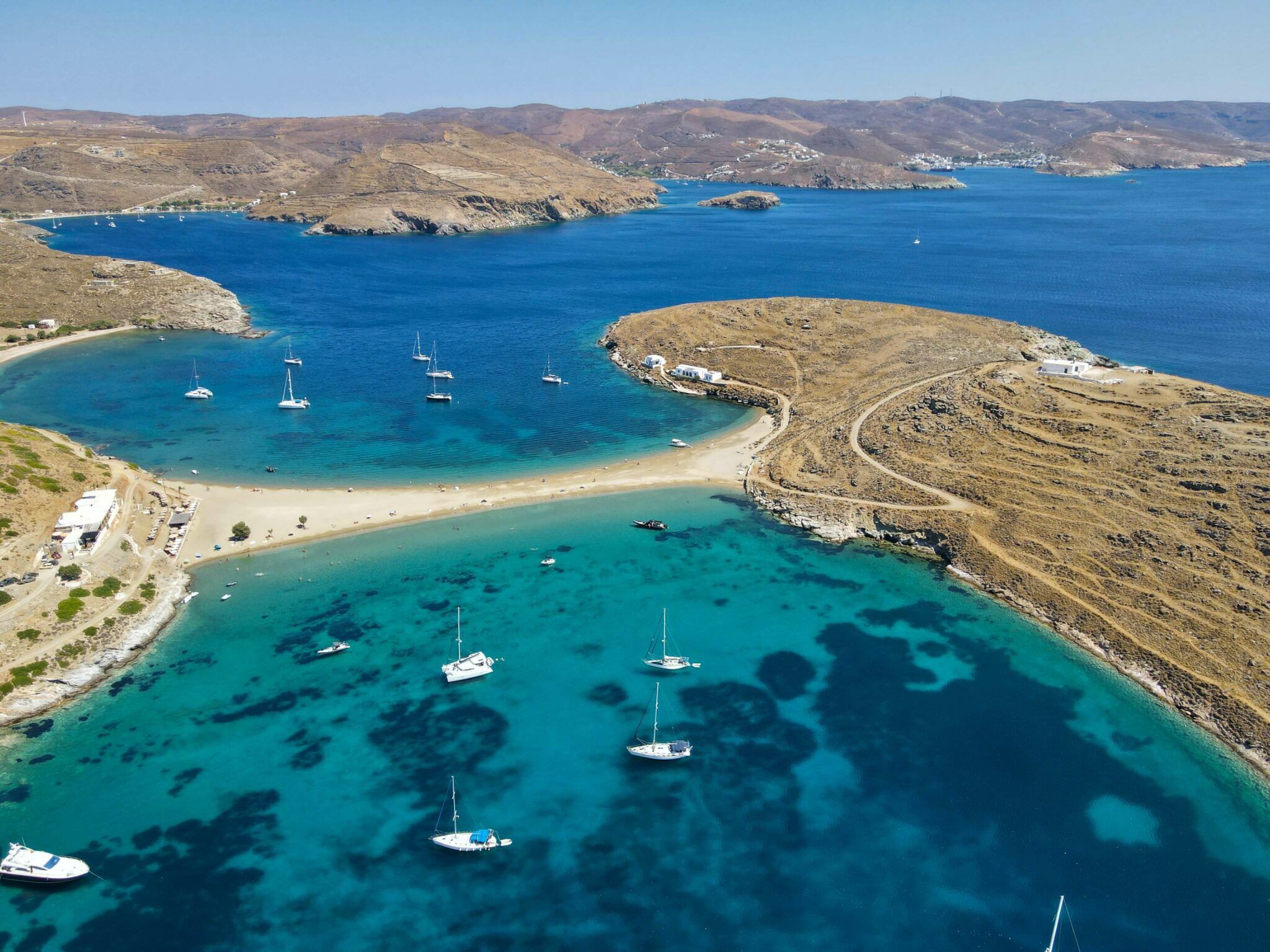 aerial view to Kythnos island in Greece