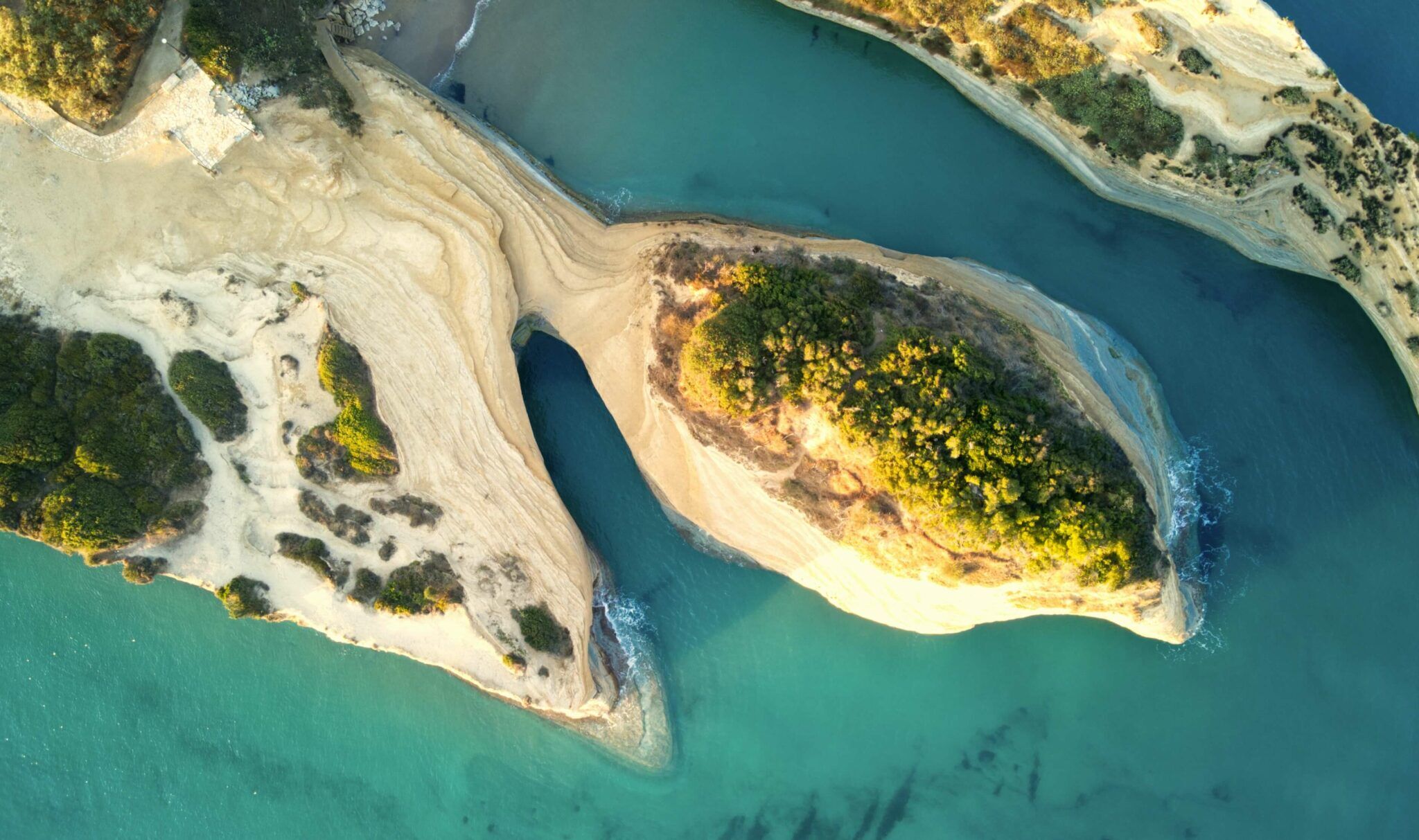 aerial view of Canal d Amour in Greece